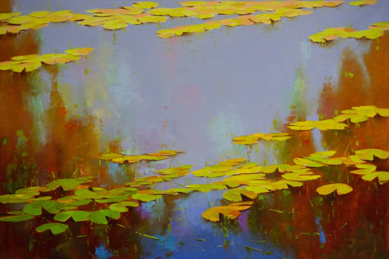 Waterlilies, oil Painting, Original Handmade art, One of a Kind, Signed   